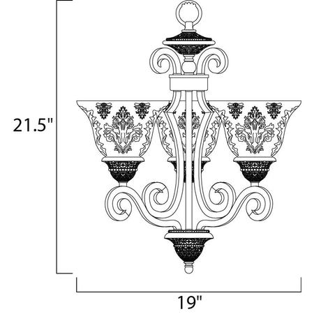 Maxim Symphony 3-Light 19" Wide Oil Rubbed Bronze Chandelier 11235SAOI